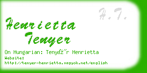 henrietta tenyer business card